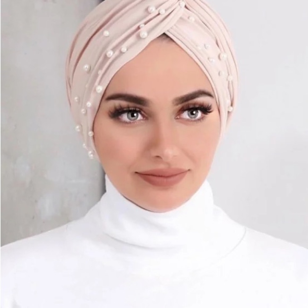 Pearl and Ultra Suede Infinity Head Wrap